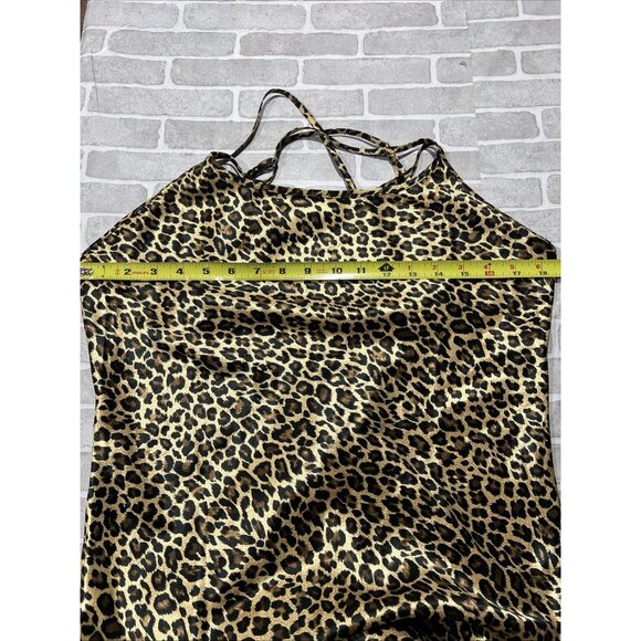 VICTORIA'S SECRET Leopard Print Satin Women's Maxi Dress M  Lingerie - Picture 10 of 16
